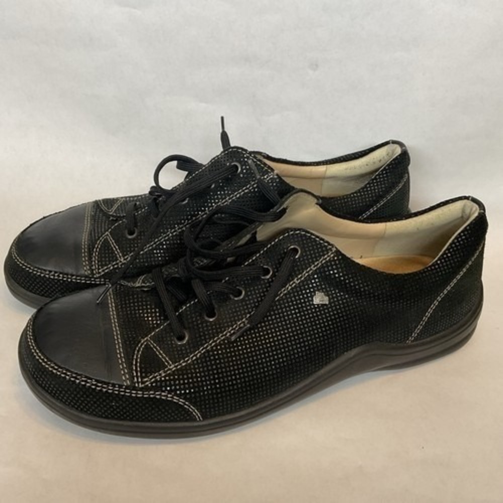 Finn Comfort Black Soho Comfort Sneakers Women 42/US11-11.5 Germany Leather